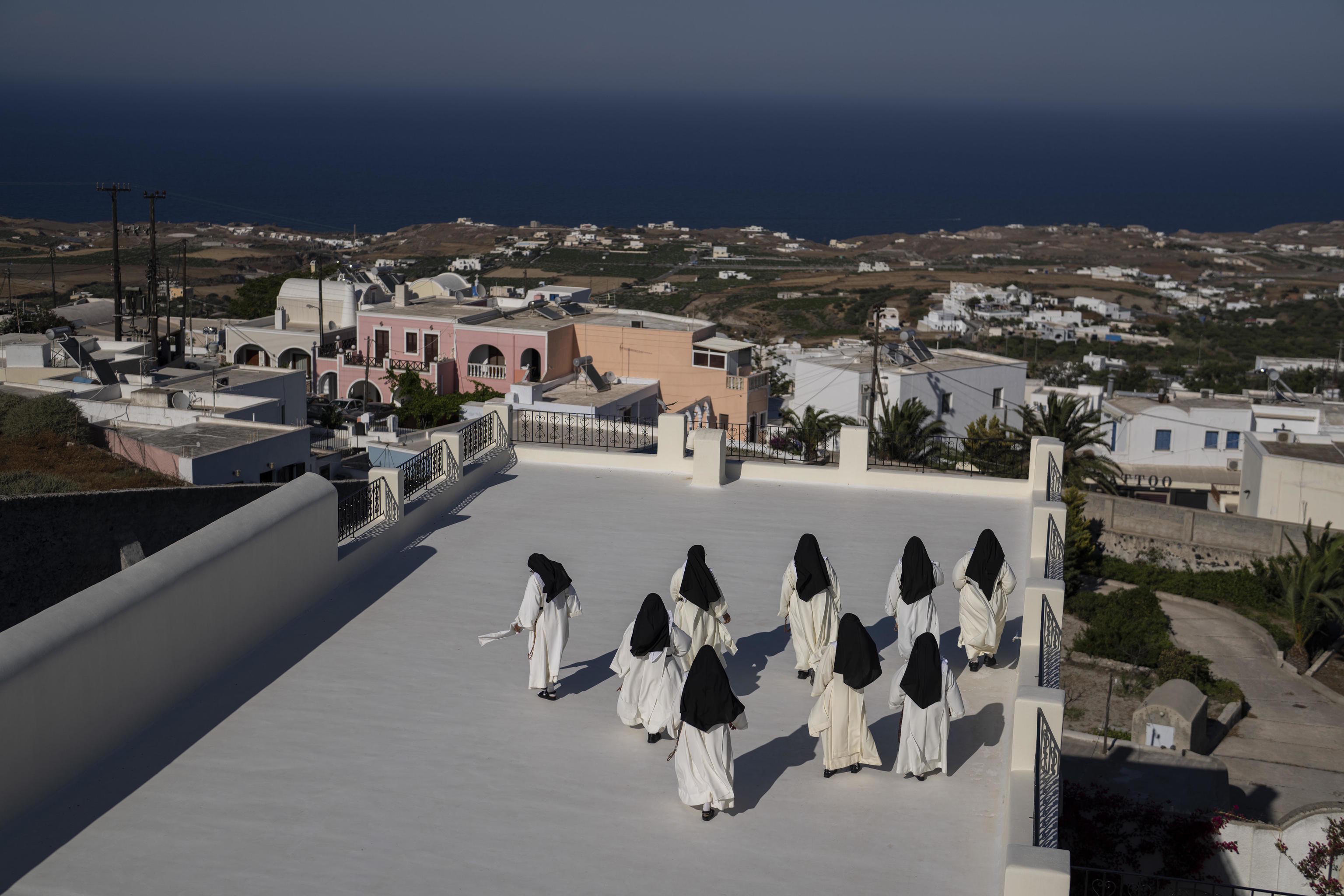 Catholic Monastery of St. Catherine on the Greek island of Santorini.