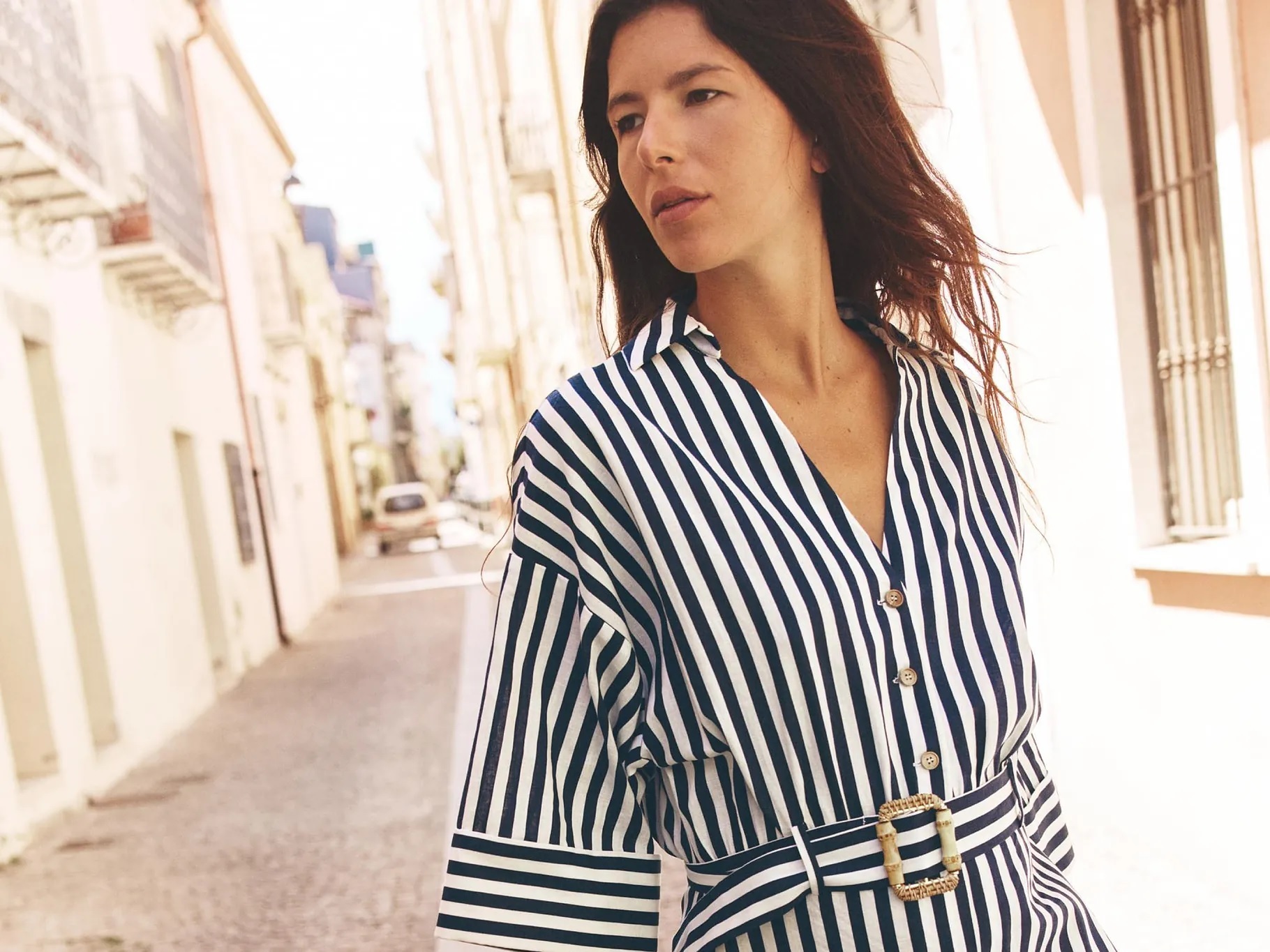 Zara Linen Shirt Dress Zara Beige Button Dress Striped Linen Midi Linen  Shirt Dress By Zara