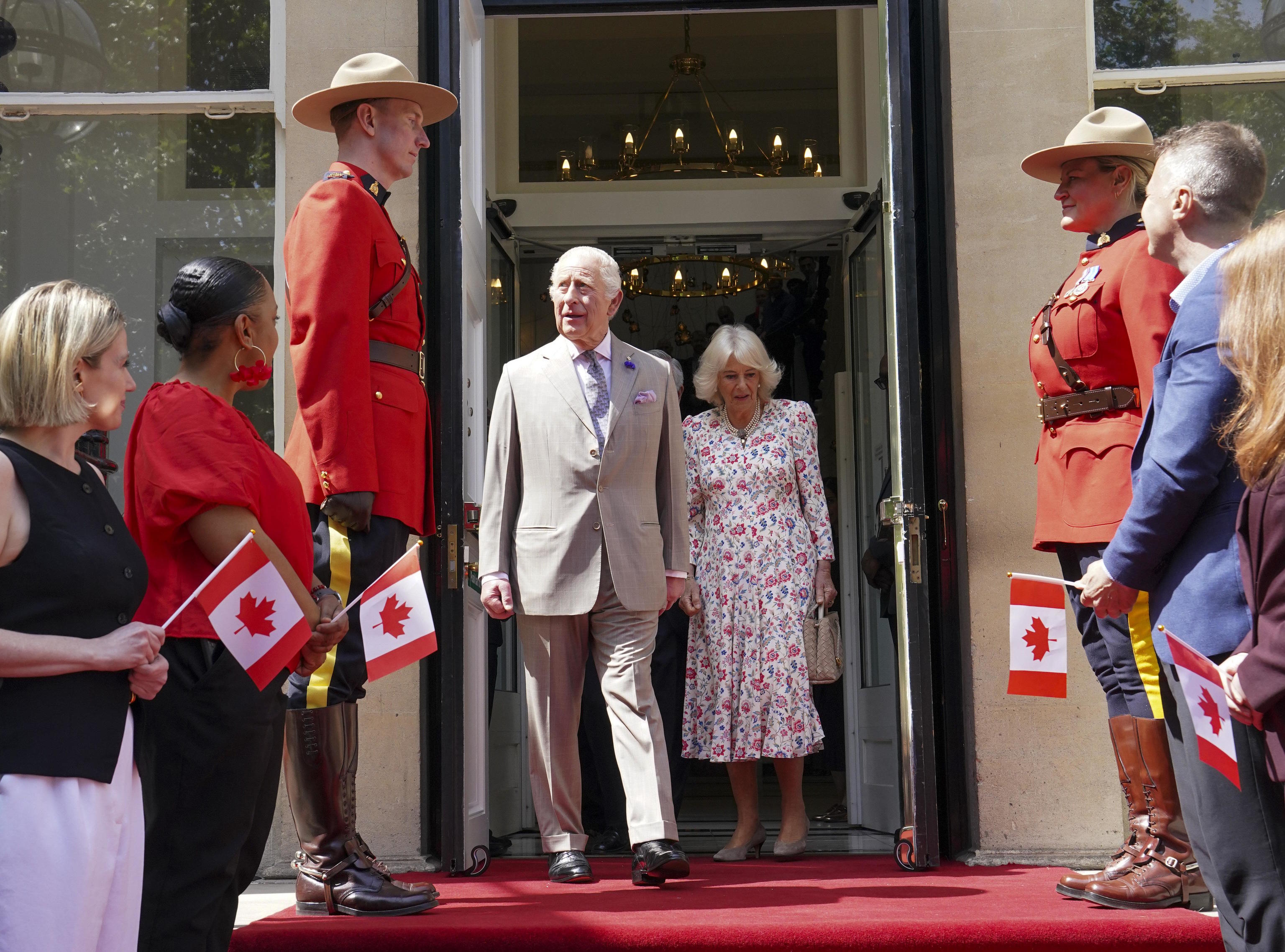 King Carlos III and Camilla, upon leaving their visit last week to Canada House in London, on the occasion of its centenary.