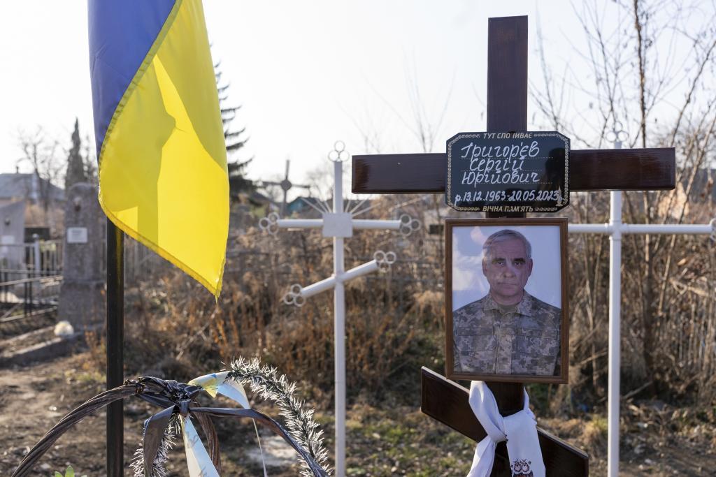 A portrait of Serhii Hryhoriev, a Ukrainian prisoner of war who died in Russia