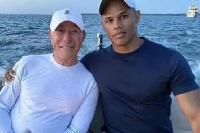 David Geffen and the dancer.