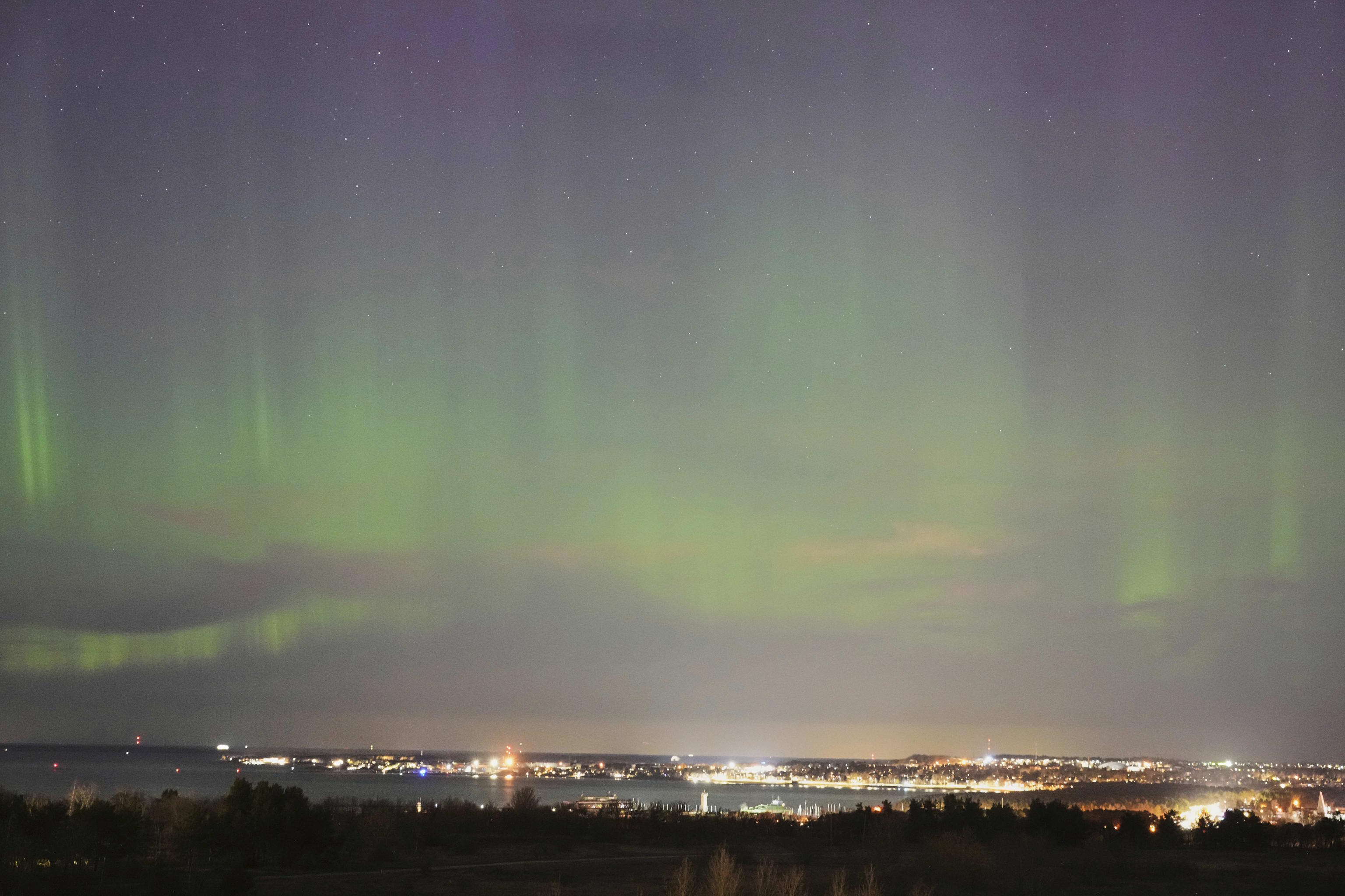 An aurora borealis, also known as the northern lights.