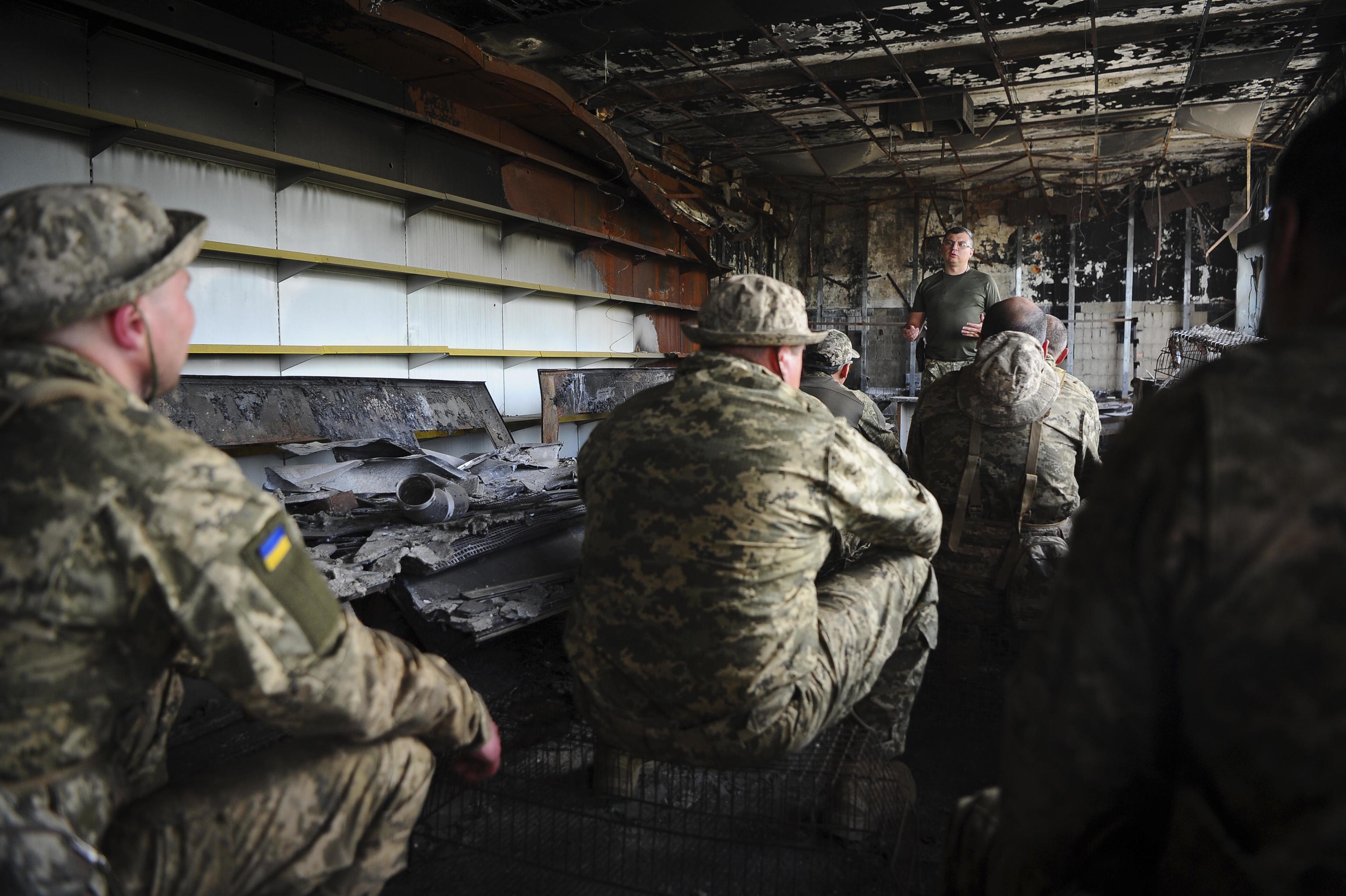 Soldiers in Kharkiv.