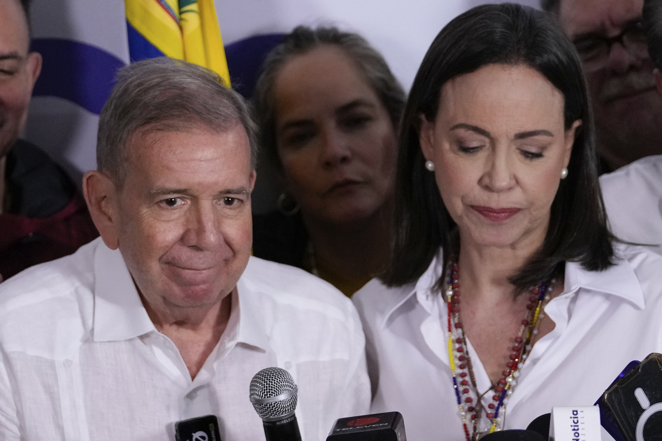 Opposition leader Maria Corina Machado, right, and presidential candidate Edmundo Gonzalez.
