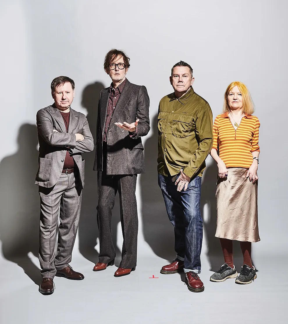 Jarvis Cocker and Nick Banks, center, with Candida Doyle and Mark Webber, members of Pulp.
