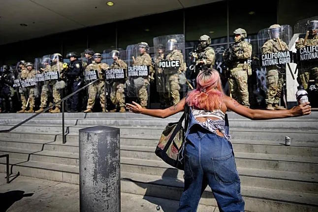 Protests in Los Angeles against the National Guard.