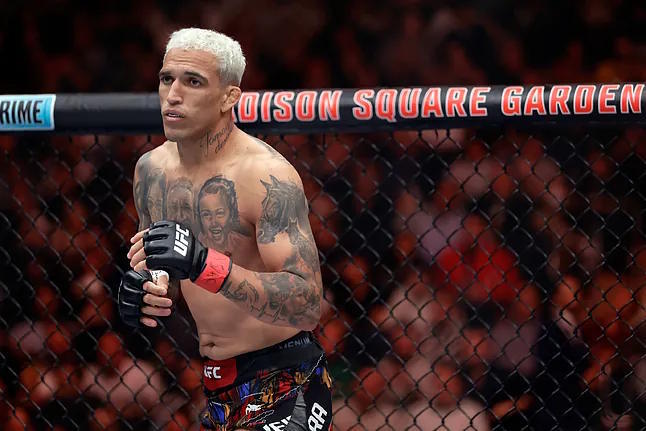 Fighter Charles Oliveira in the octagon.