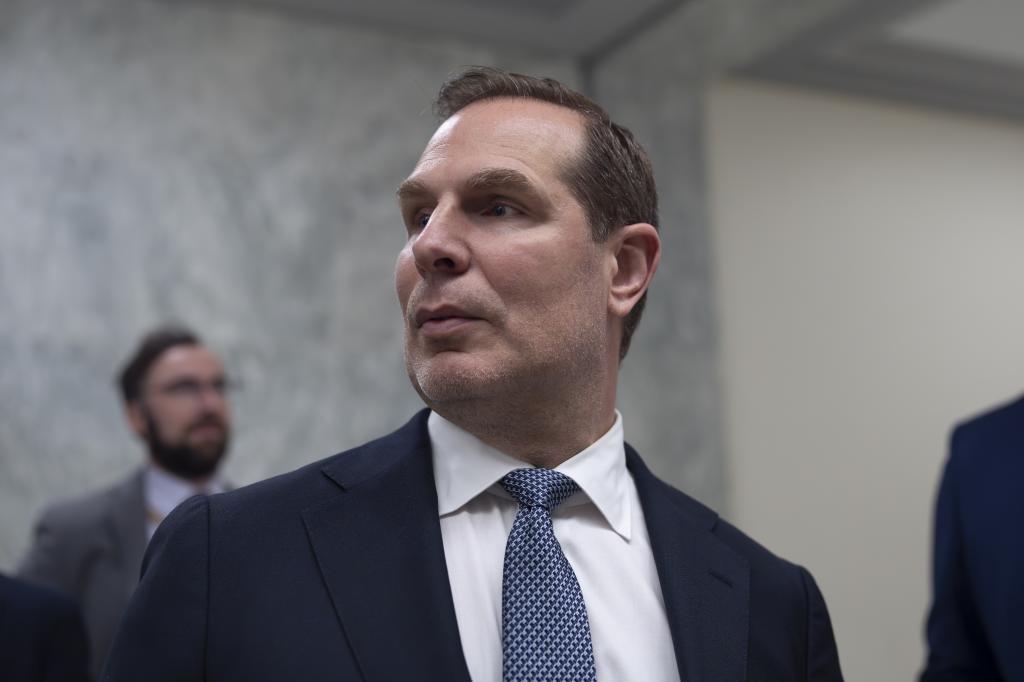 Pete Marocco departs after briefing the House Foreign Affairs Committee