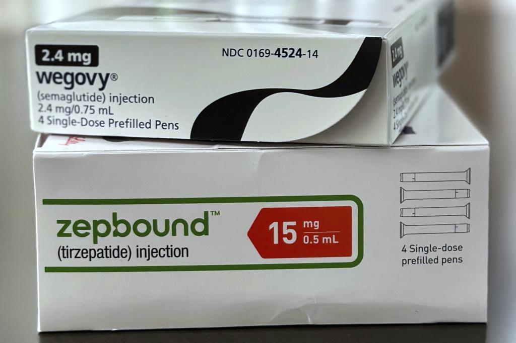 Boxes for the medications Wegovy and Zepbound