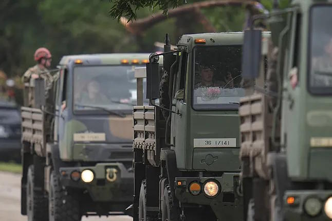 A military convoy.