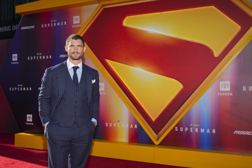 David Corenswet arrives at the premiere of "Superman"