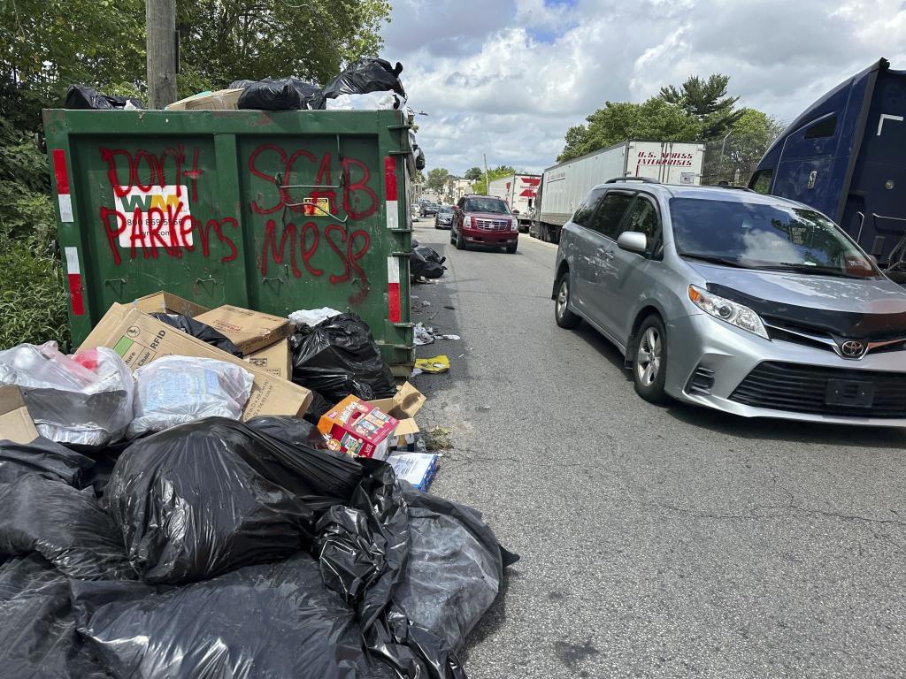 Trash around dumpsters in Philadelphia
