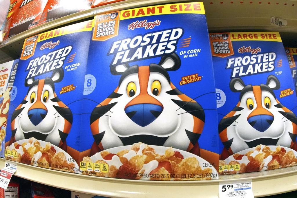 This is a shelf of Kellogg's Frosted Flakes cereal at a market in Homestead