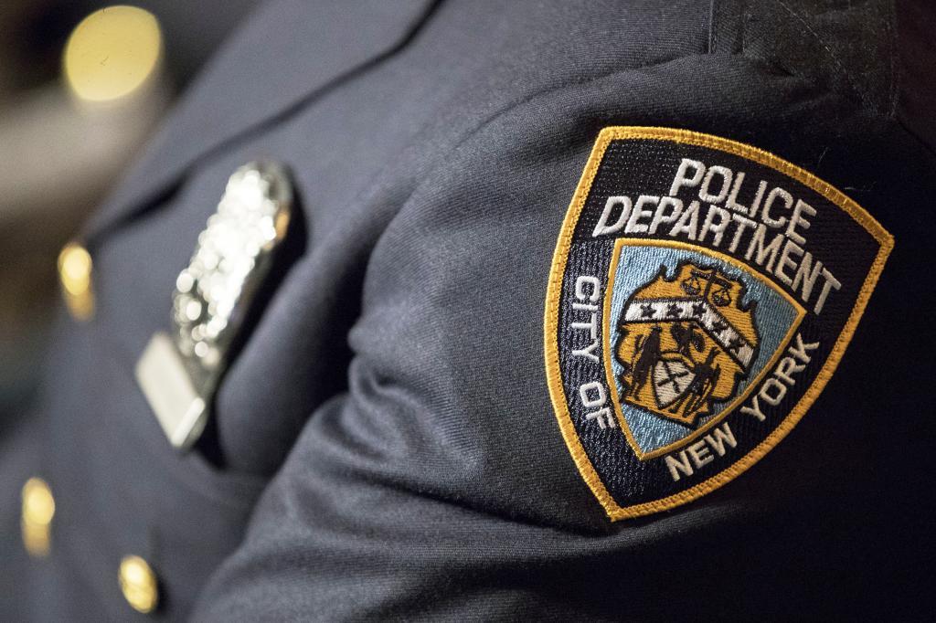 A badge of the New York City police