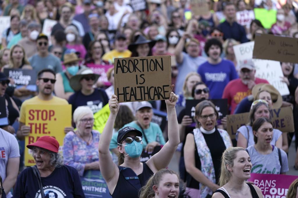 Abortion-rights protesters.