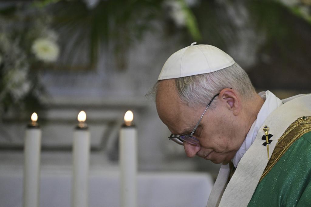 Pope Leo XIV celebrates a mass.