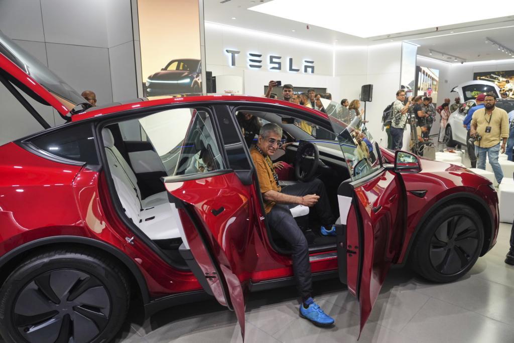 Tesla showroom in Mumbai, India.