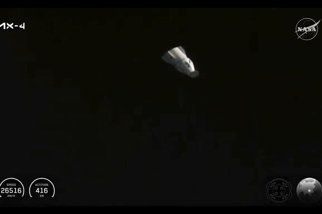 SpaceX capsule undocking from the International Space Station.