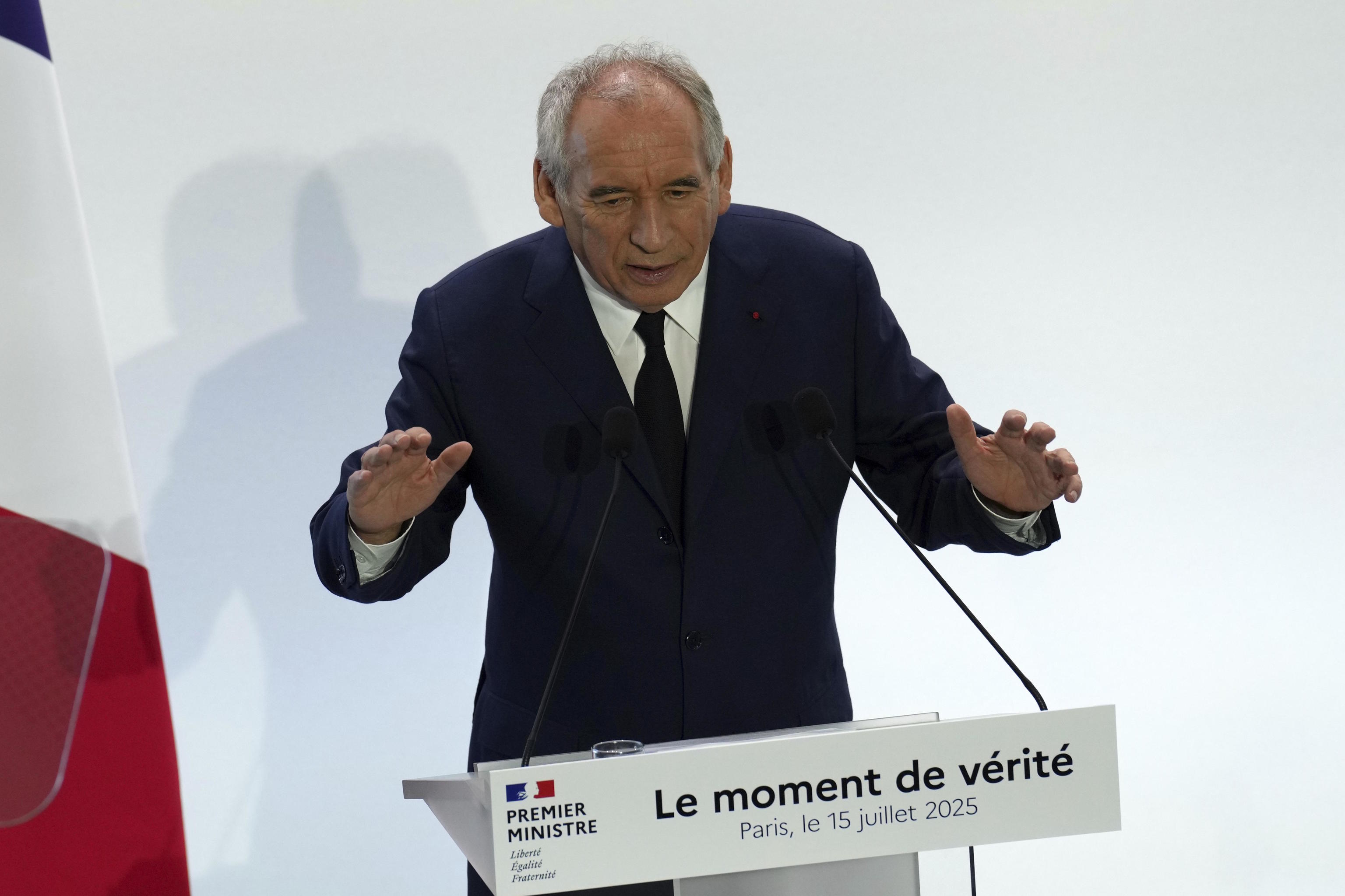 French Prime Minister, Francois Bayrou, during the budget presentation.