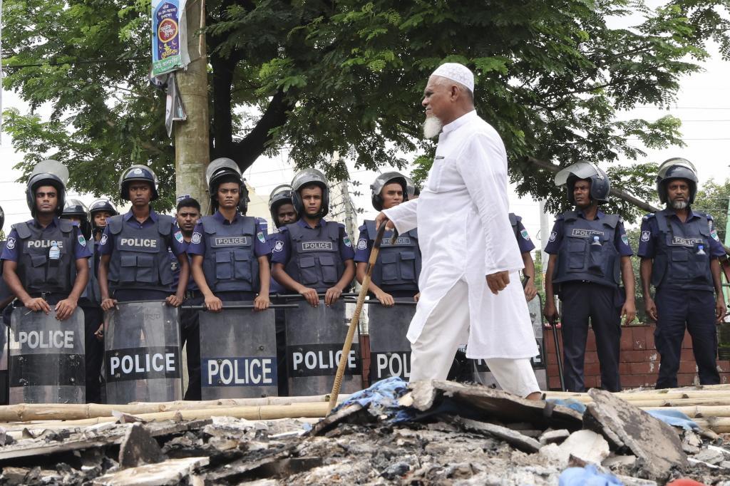 Security forces in Gopalganj, Bangladesh.