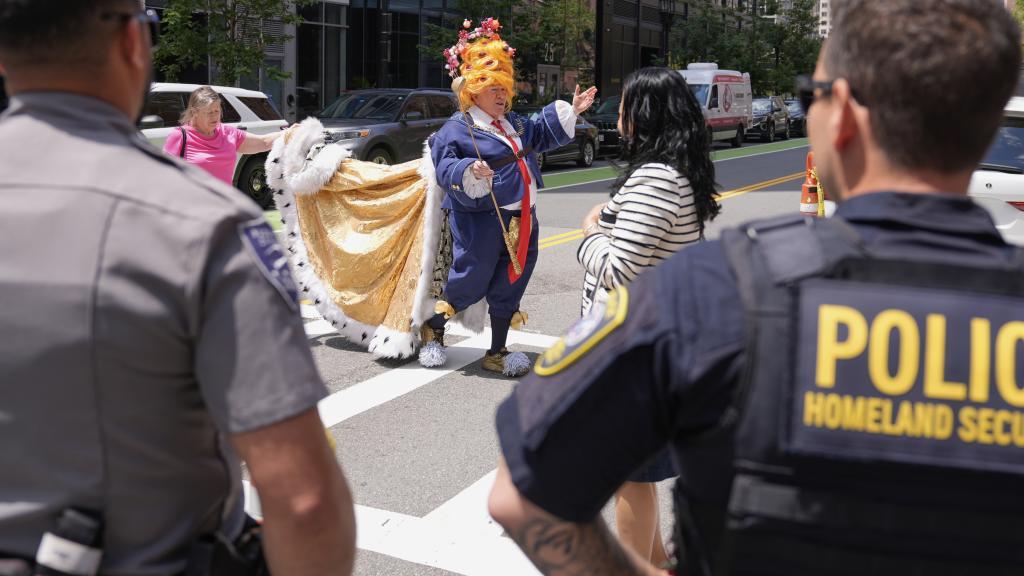Actor dressed in a costume in Boston.