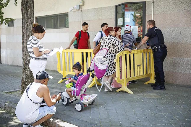Asylum seekers in Madrid, Spain.