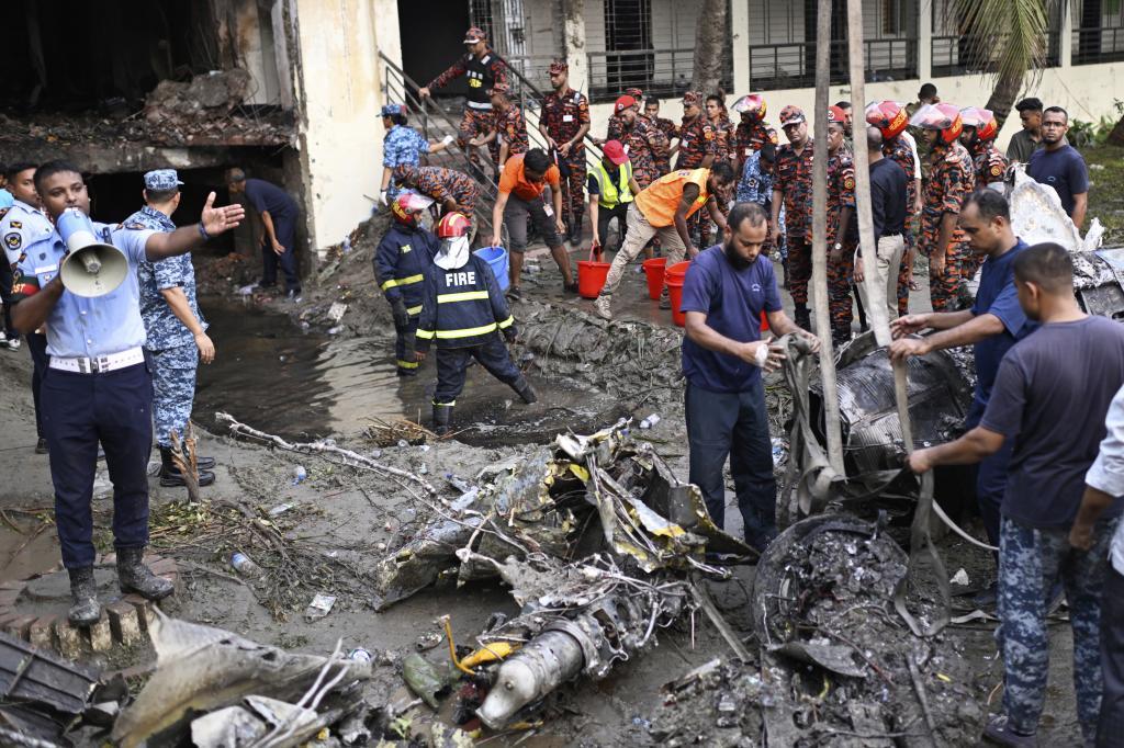 Bangladesh Air Force training aircraft that crashed into a school.