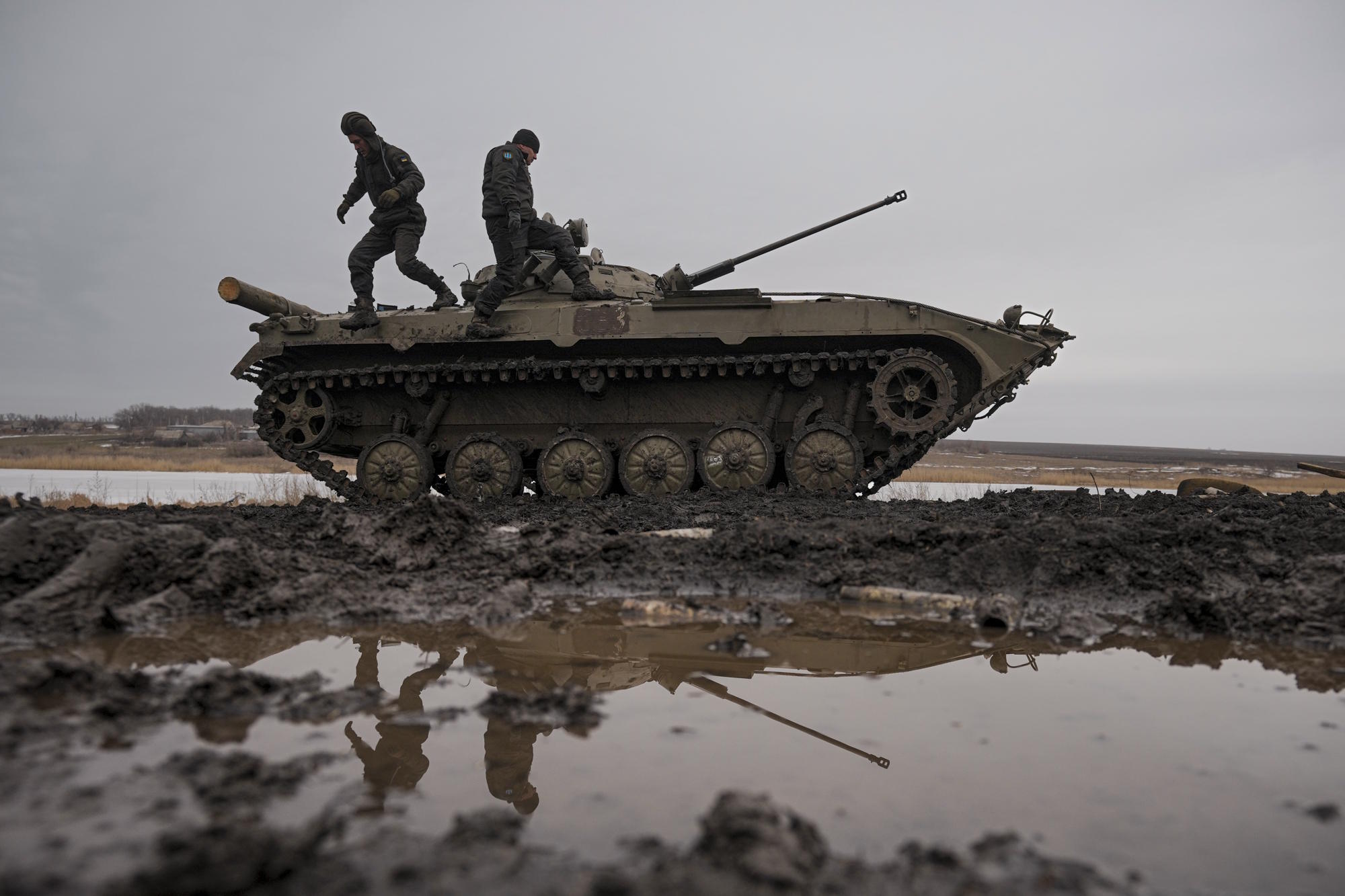 A Ukrainian armored vehicle in the Donetsk region.