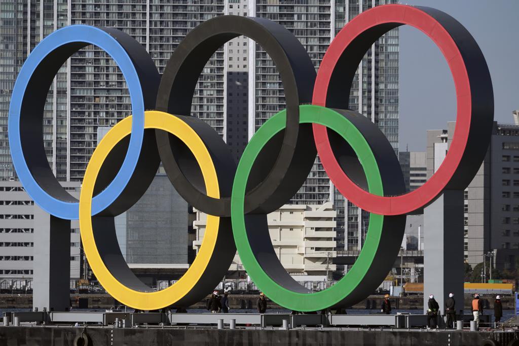 The Olympic rings.