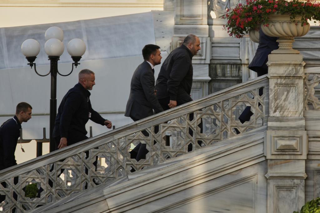 Ukraine's Defense Minister Rustem Umerov, right.