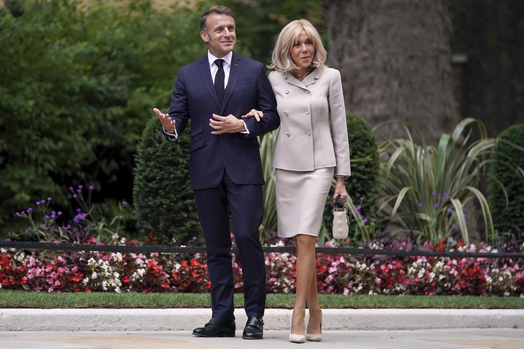 French President Emmanuel Macron and wife Brigitte.