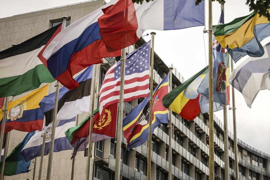 The U.S flag flies among others at the UNESCO.
