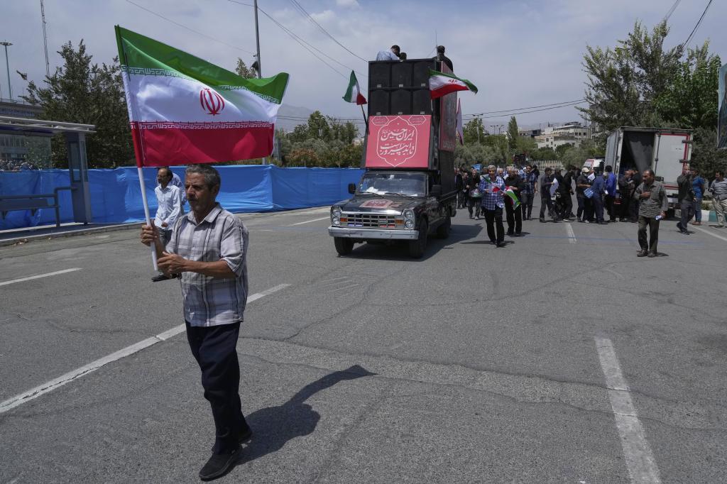 Start of an anti-U.S. and anti-Israeli protest.