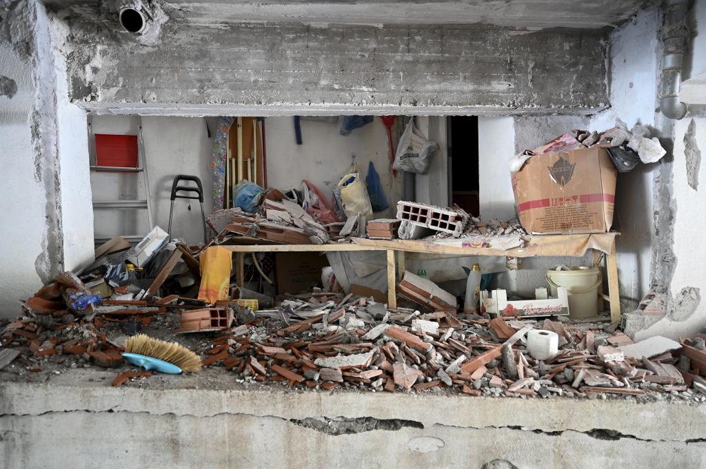 A view of the site where a bomb exploded.