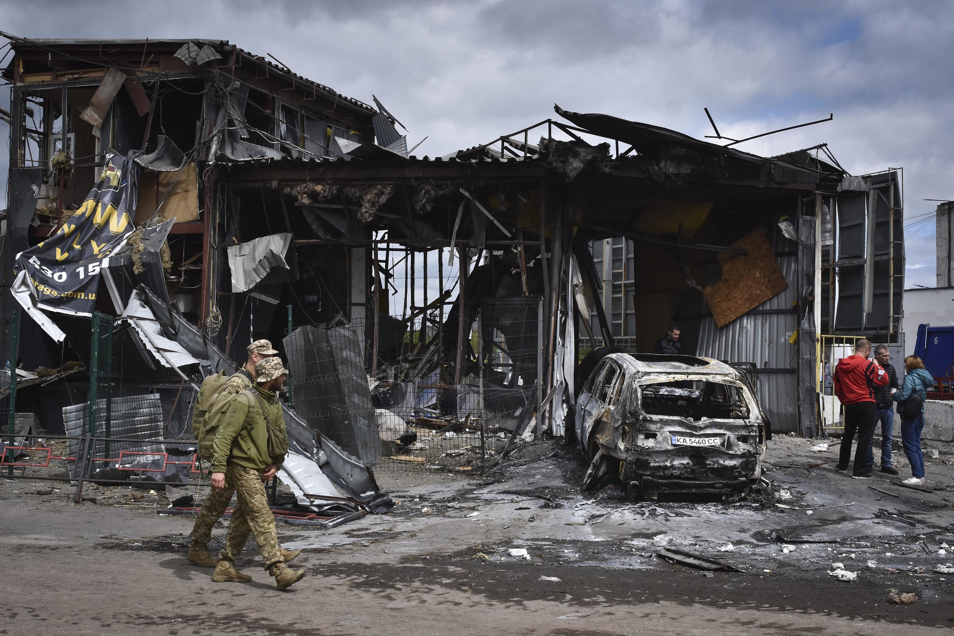 Building damaged by Russian attack in Dnipro.