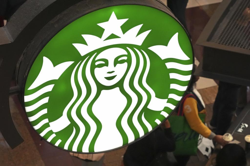 Starbucks sign.