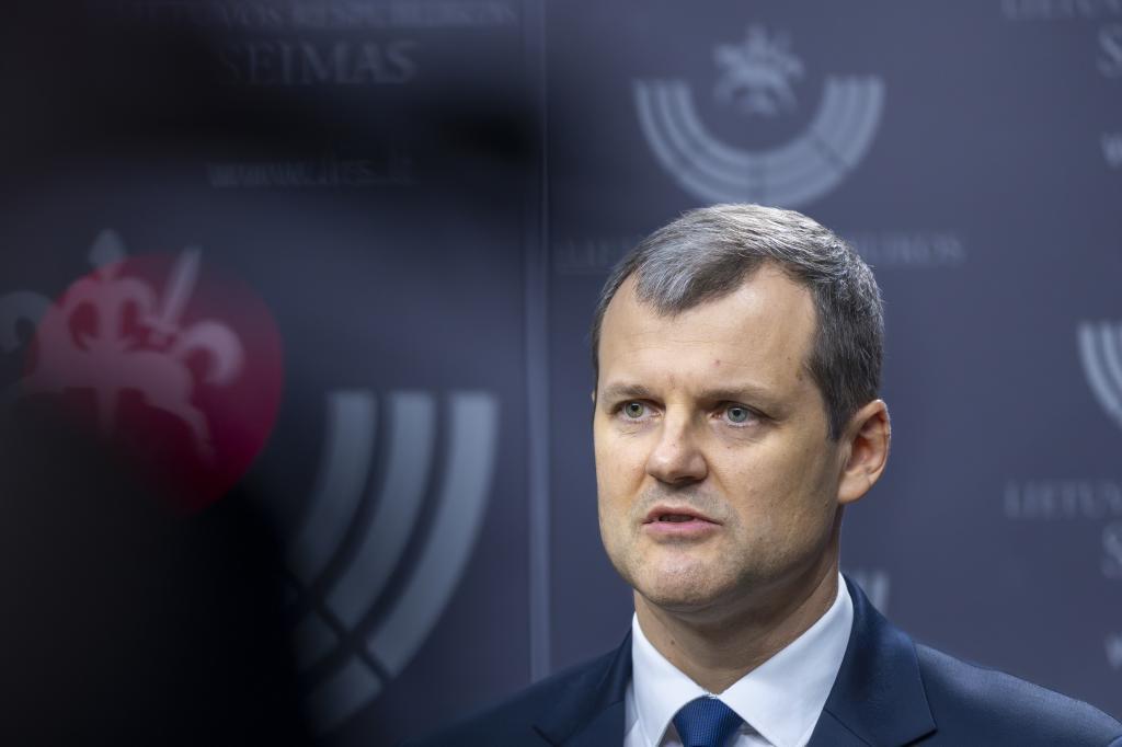Lithuania's Prime Minister Gintautas Paluckas