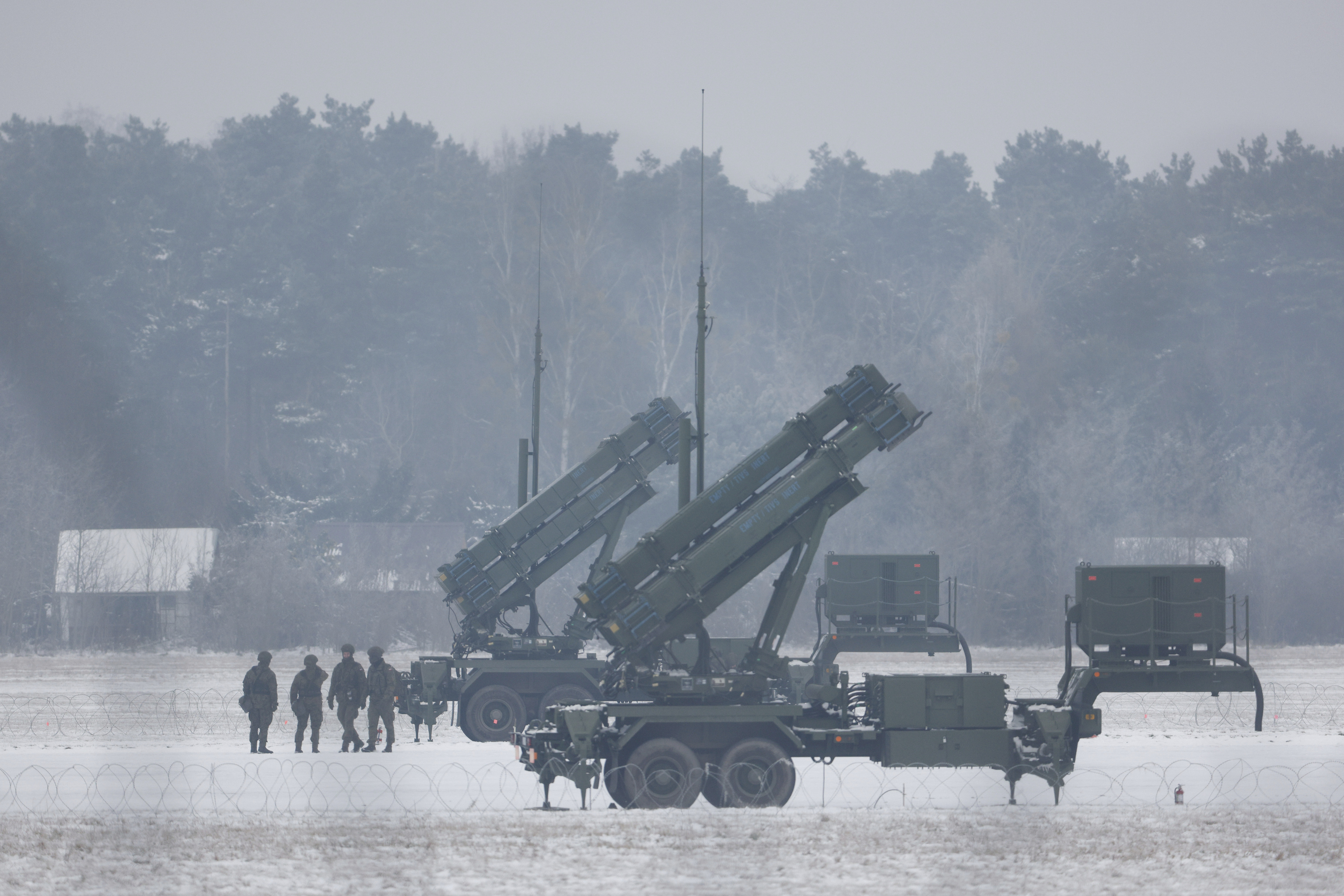 Patriot missile launchers.