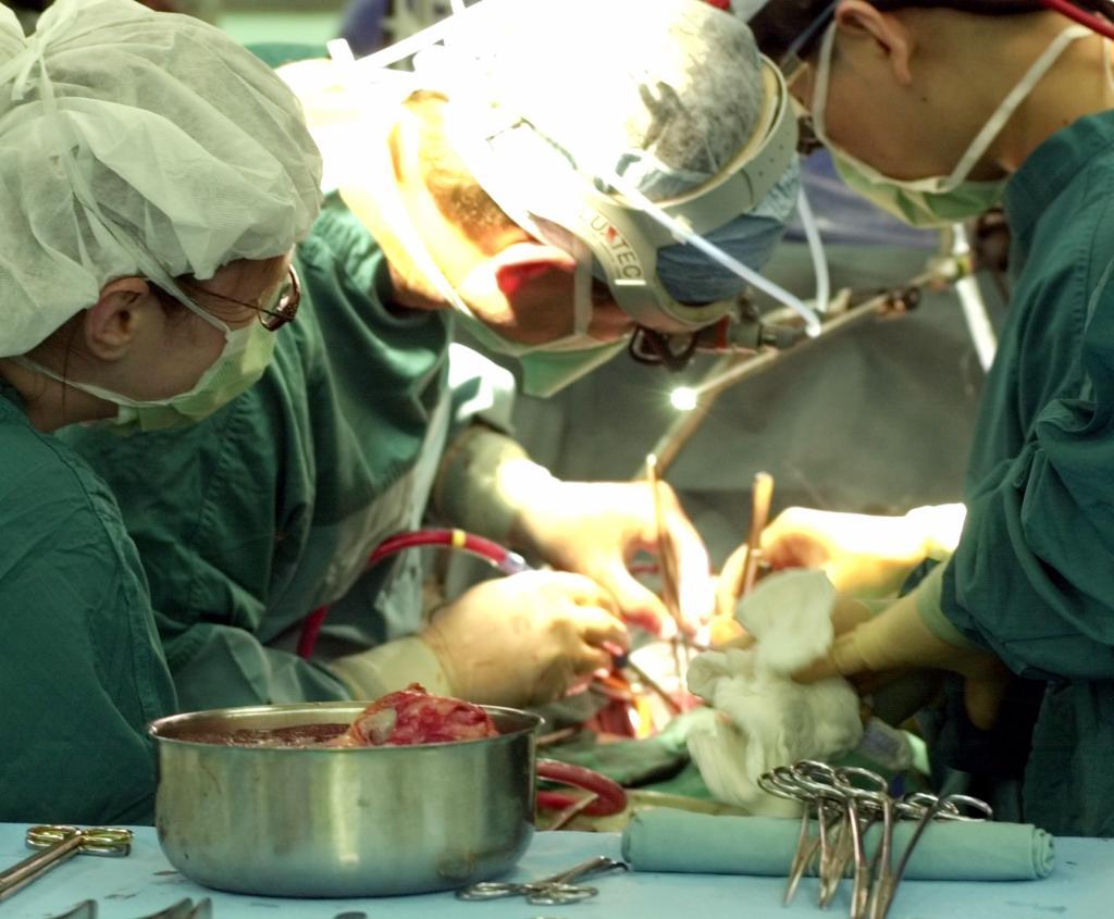 Surgery in an operating room.