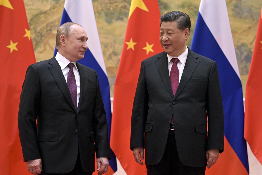 Chinese President Xi Jinping, right, and Russian President Vladimir Putin