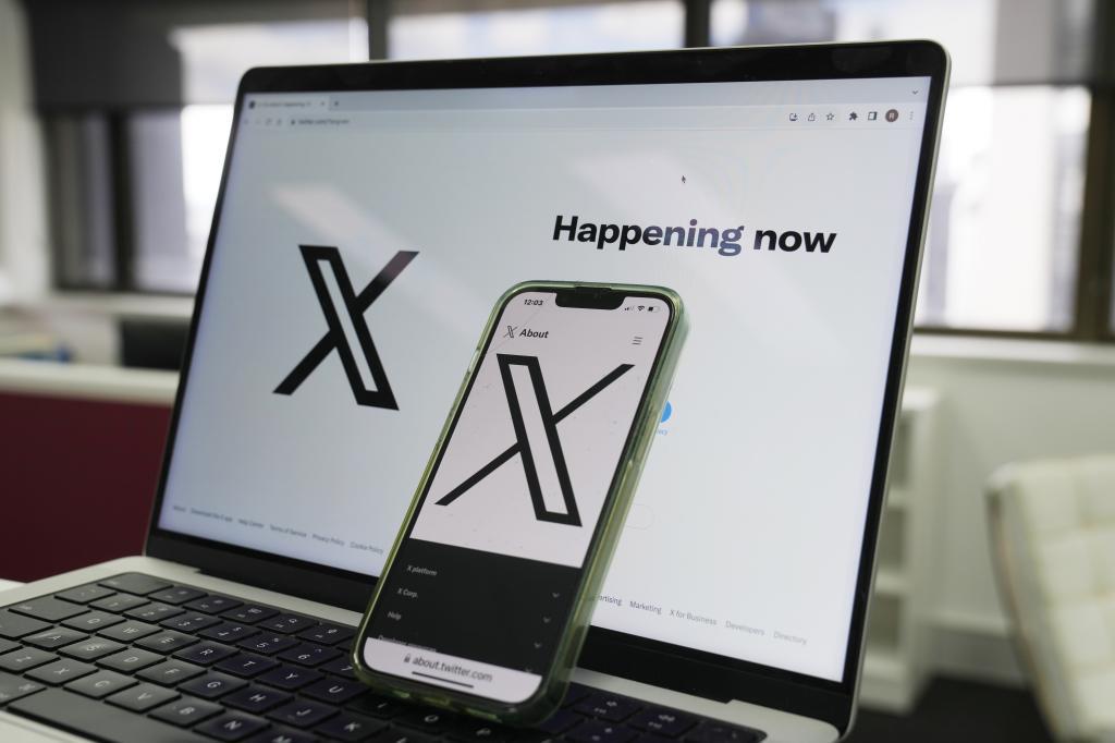 The X homepage, on a computer and a cell phone.
