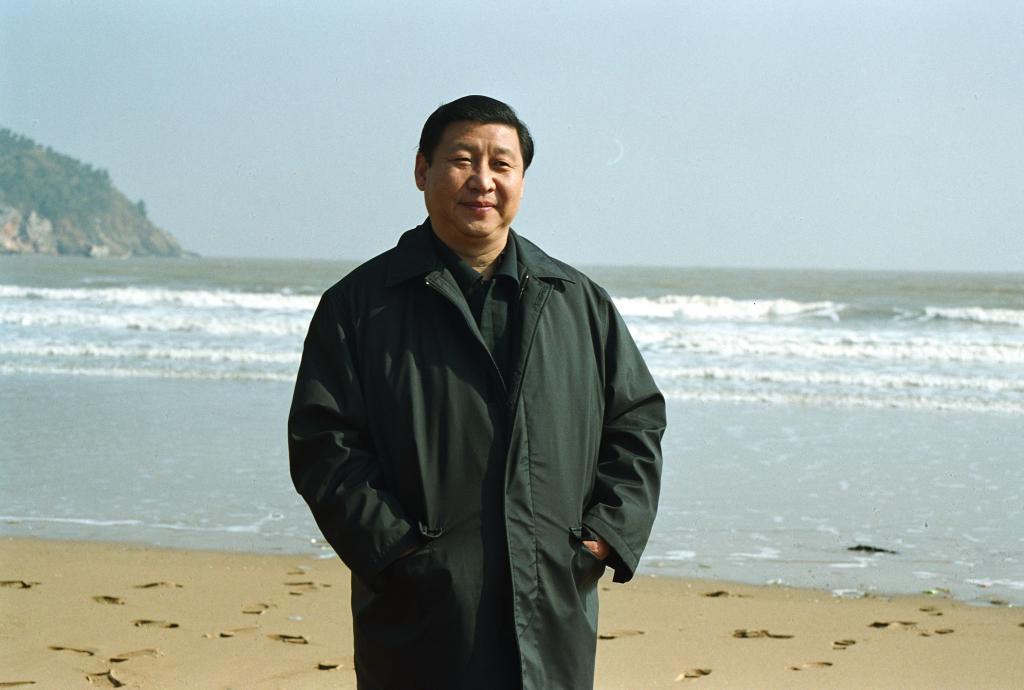 Chinese supreme leader Xi Jinping on Beidaihe beach.AP