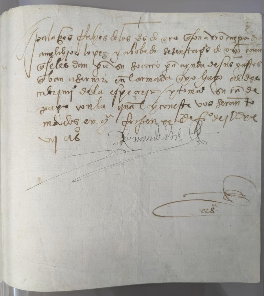 The FBI shows the front of a letter by Spanish conquistador Hernn Corts
