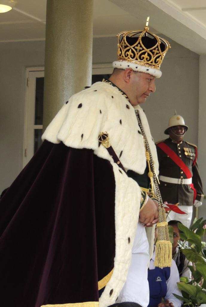 Newly crowned King Tupou VI leaves the Centenary Church in Nuku'alofa