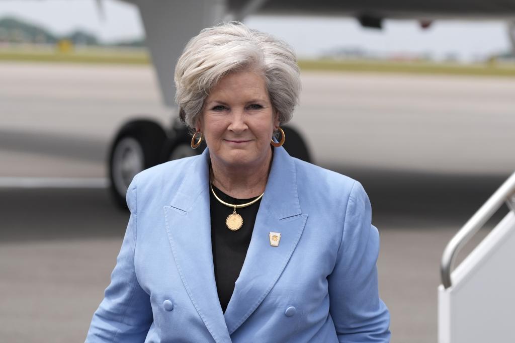 Trump manager Susie Wiles is seen at Nashville International Airport