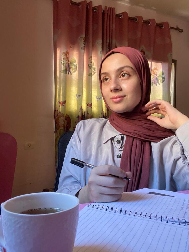 Deema Fayyad, a 21-year-old writer from Gaza.