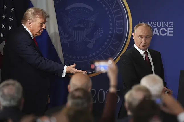 Trump (left) and Putin, in Alaska last August.