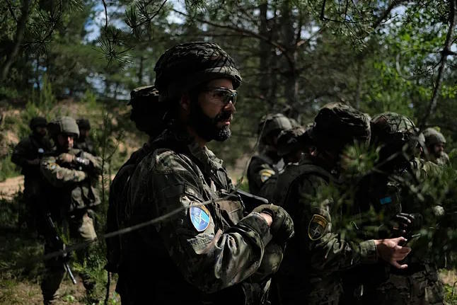 NATO troops during a training session.