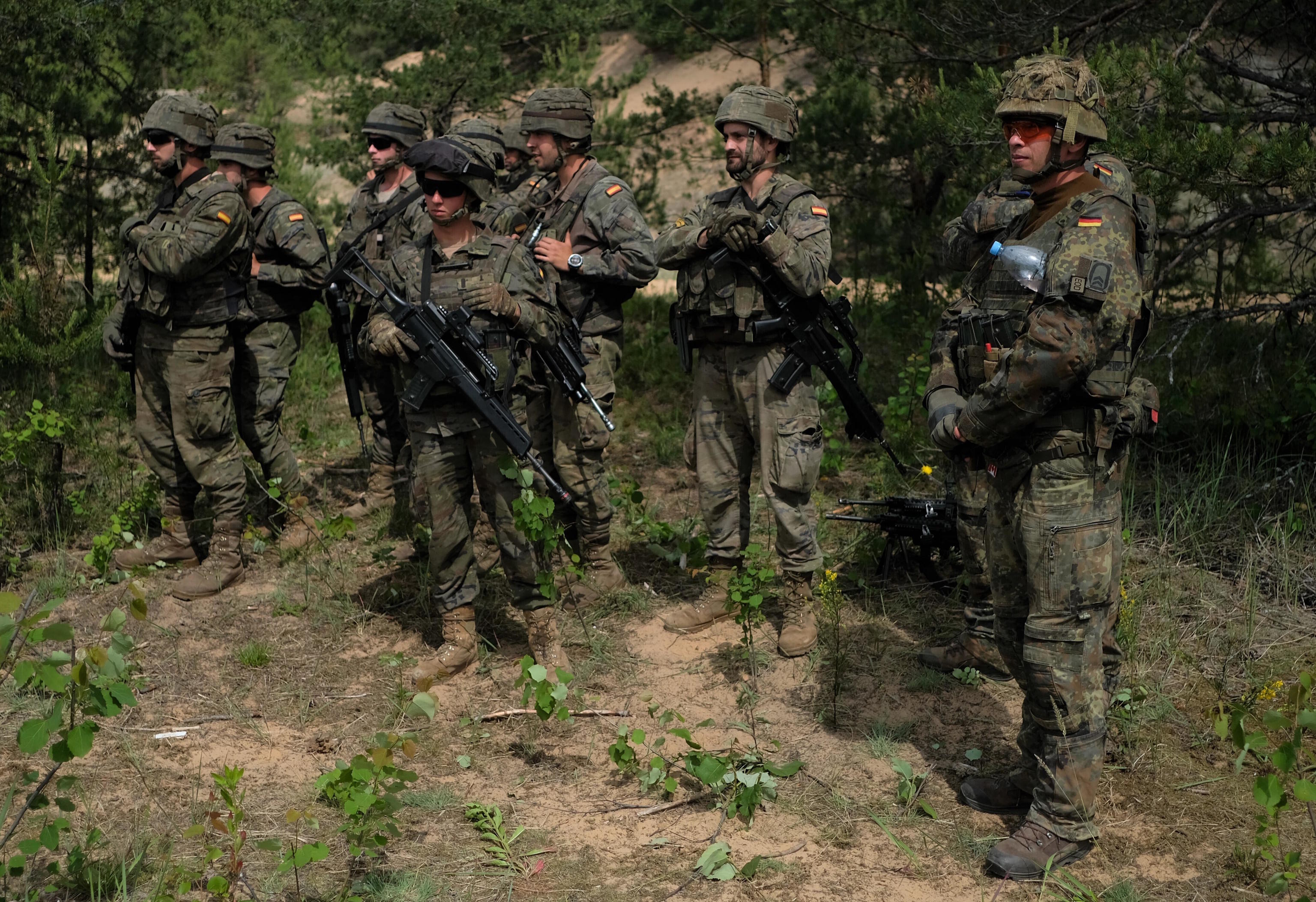 NATO troops during training.