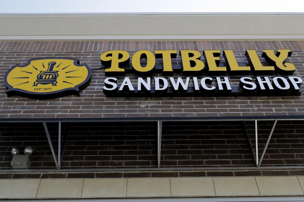 The entrance to Potbelly sandwich store seen in Mount Prospect